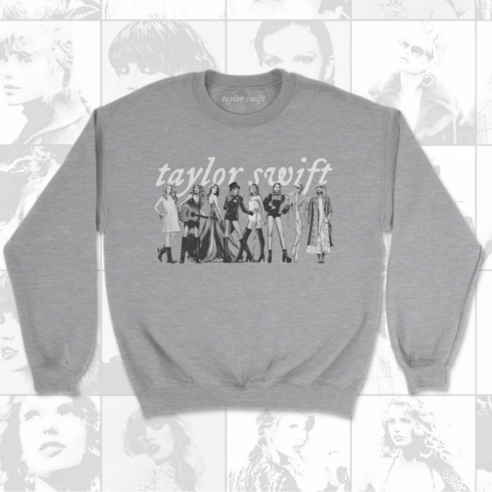Taylor Swift | Eras Heather Gray Pullover Sweatshirt Size Medium